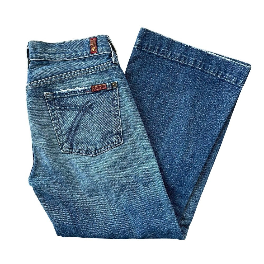 7 For All Mankind Women's Straight Leg Jeans - Blue